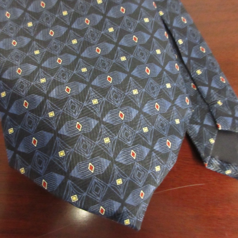 Kissa Men's tie, blue with red, black and yellow